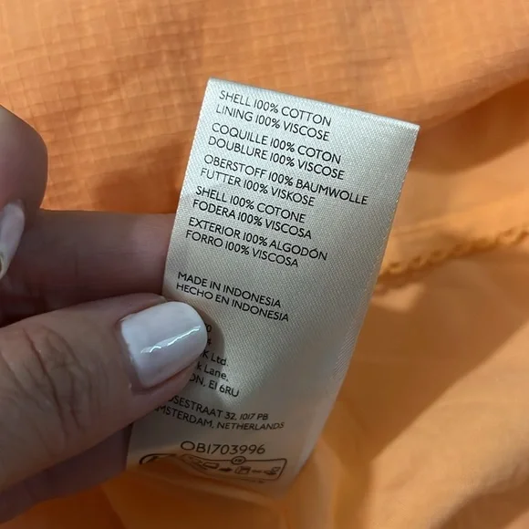 Anthropologie Square Neck Puff Sleeve Orange Dress Size Medium - Picture 11 of 11